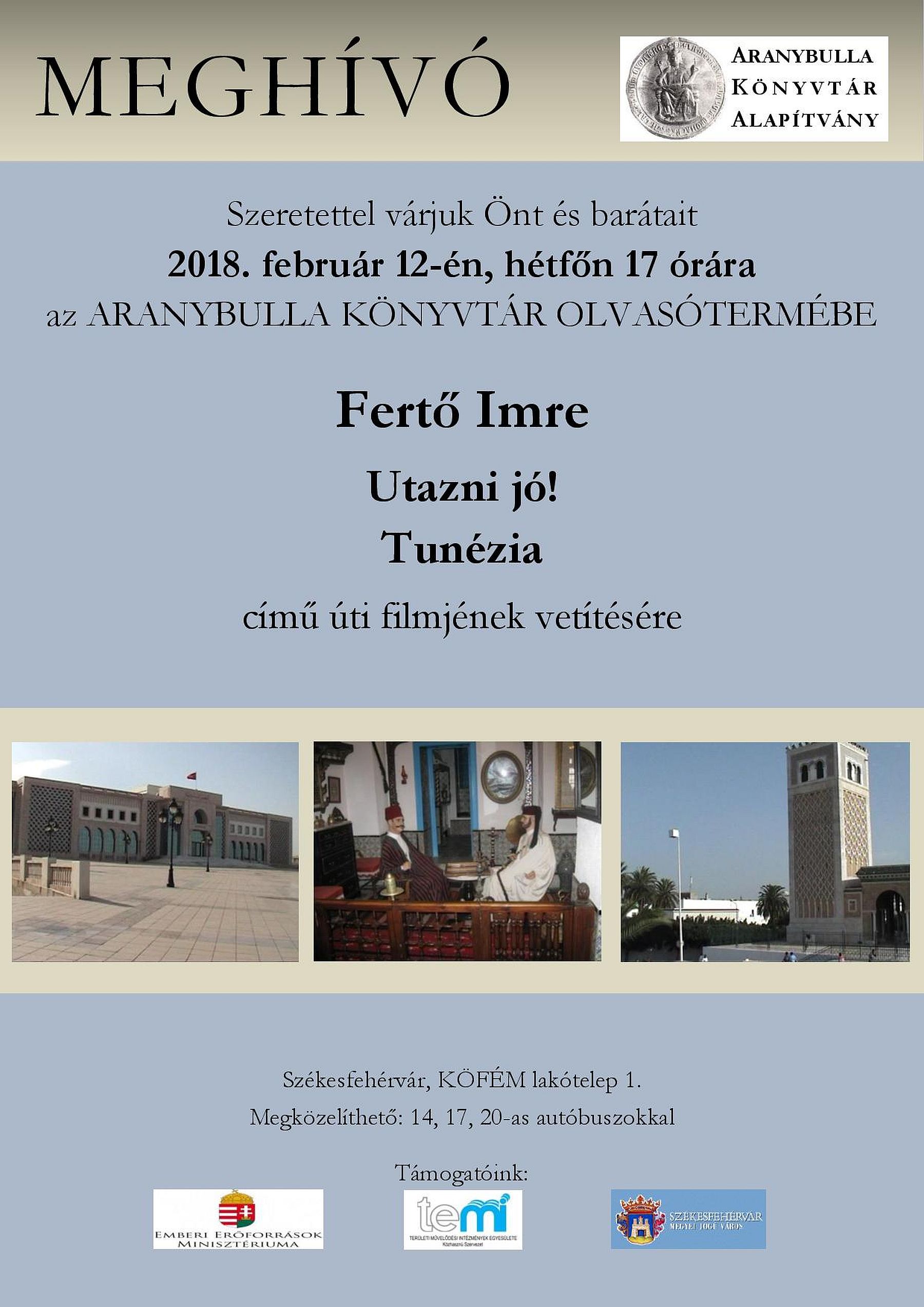 Tunéziáról vetítenek filmet hétfőn az Aranybulla Könyvtárban